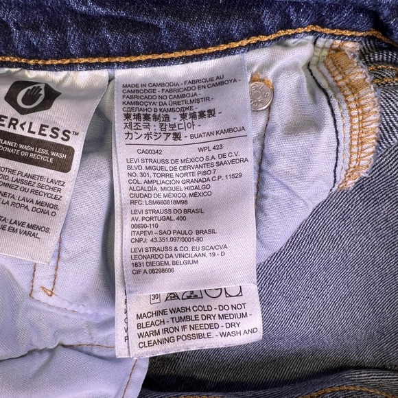 Levis 501 Jeans Womens 28x26 Dark Button Fly Distressed Stretch Denim Fits29x25 - Picture 15 of 16